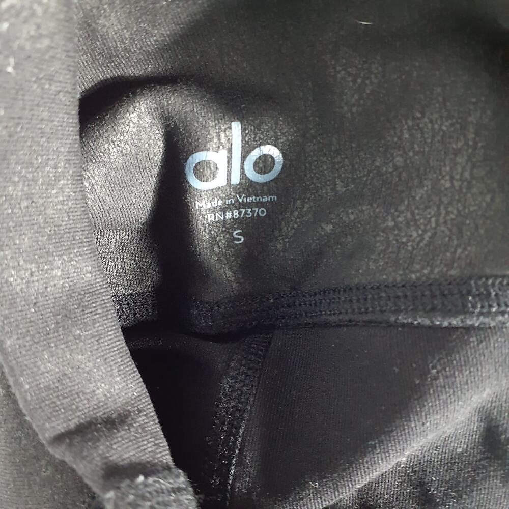 Alo Yoga High Waist Black Glossy Moto Leggings Size S - Picture 4 of 5